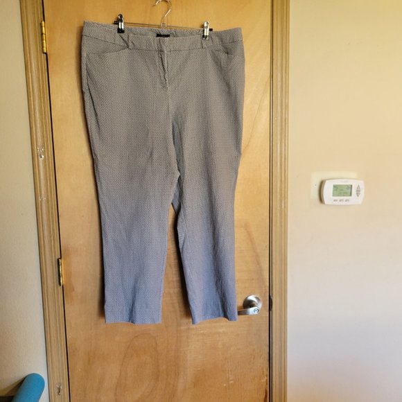 Worthington Pants - Worthington Slim Fit Pant Size 18 Gray White Geo